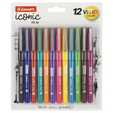 A set of capillary pens 12 colors, Luxor 