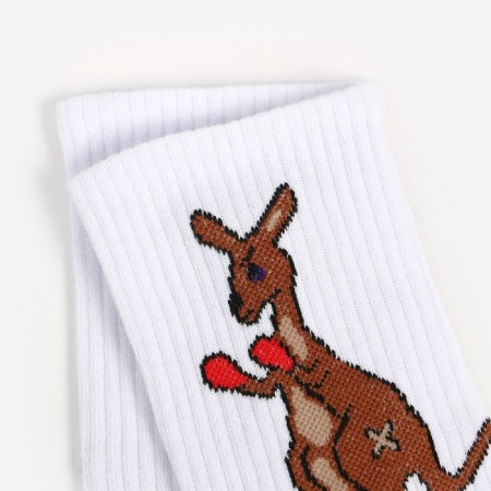 Women's socks, white color/kangaroo, size 23-3
