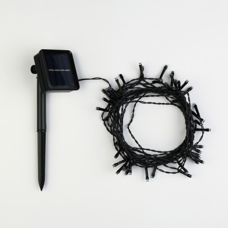 Garland "thread" 5 m, IP44, dark thread, 50 LED, glow blue/aquamarine, 2 modes, solar battery-3