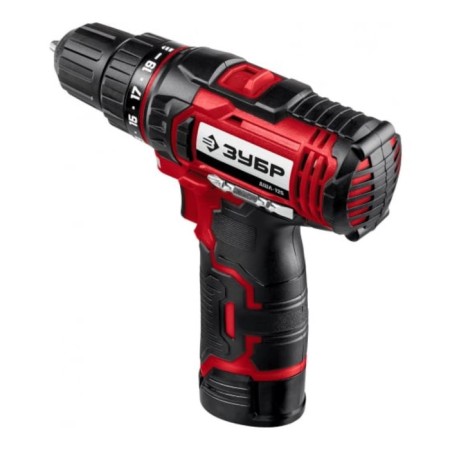 Drill-shurubover bison, battery, 2x1.3 ah, BZP, 0.8-10 mm, 0-350/0-1300 rpm-2