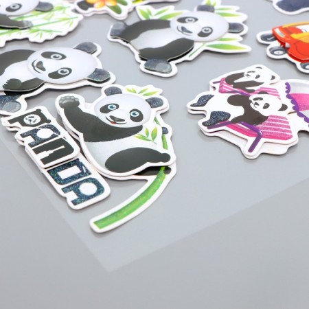 Plastic sticker, 6D cardboard with sparkles "Good Panda" 25.5x17.5 cm-2