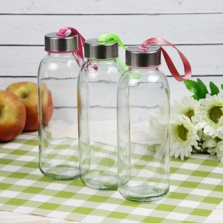Water bottle "Lido", 400 ml, h = 18 cm, color strap mix-7