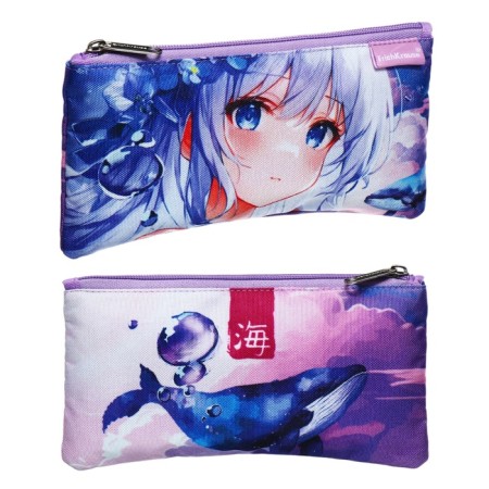 Soft pencil case, 1 department, 120 x 220 mm, flat, Erichkrause Kawaii Whale, 59904