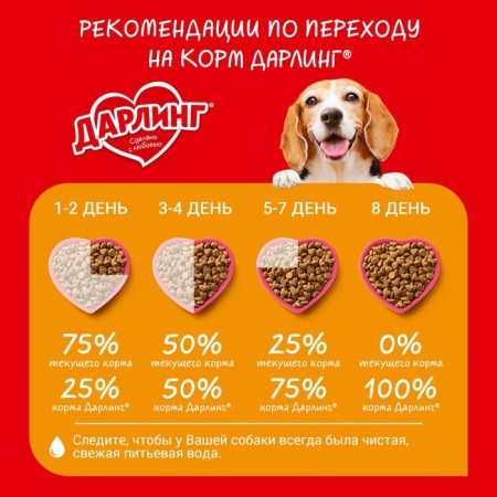 Darling dry food for dogs, meat/vegetables, 2 kg-3
