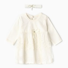 Set of baby I: a dress with a long sleeve and a bandage, by 1.5–2 g (86–92 cm), 100 % cotton