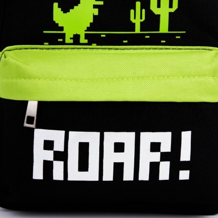 School textile backpack with pocket "Dinosaurus", a reflector. Elements, 27x23 x 10 cm-4