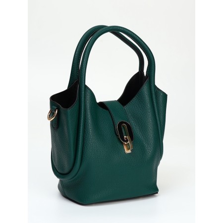 Bag Female Tout with zipper, dark green color-3
