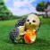 Garden figure "Hedgehogs with an apple" 12x15x14cm