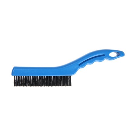 Metallic manual tundra brush, hardened wire, plastic handle, 4-row-4