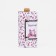Key of buttons, length 10.5 cm, 6 carabiners, white/pink color