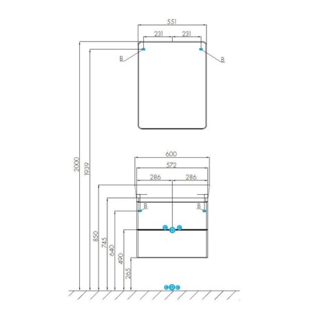 Tumbling under the Aquaton Sky Pro sink, 60 cm, white gloss color-4