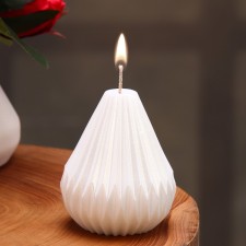 Decorative candle 7x8cm, pearl