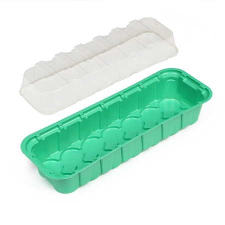 Mini-Pirate for seedlings, 35 × 13 × 11 cm, inserts (14 pcs.) For tablets for seedlings d = 4 cm, Greengo-2