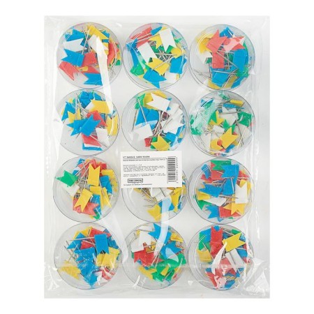 Set of buttons "flags", colored, in plastic packaging-1