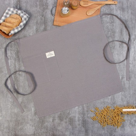 Apron Ethel ECO, Gray Color, 60x64 +/- 6 cm, 70% HL, 30% flax, 190 g/m2-1