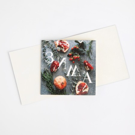 Postcard-Mini "Winter", grenade, 7 x 7 cm, new year-4
