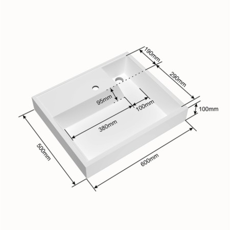 Santa Santa "Jupiter" 900117, above the washing machine, 600x500 mm, white-3