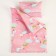 Bed linen for dolls "Unicorn on Pink", sheet, blanket, pillow