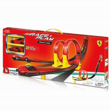 Set of game BBURAGO Ferrari Race + Play, Autotrek, with two Die-Cast machines, 1:43-1