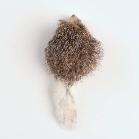 Natural fur mouse, 7.5 cm, white/gray mix, packing 30 pcs-4