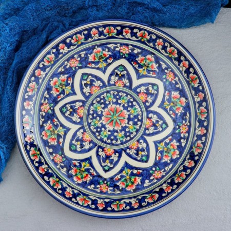 Largan Rishtan ceramics "Flowers", 36 cm, blue-1