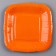 A plate disposable paper square, orange, square, 16.5x16.5 cm