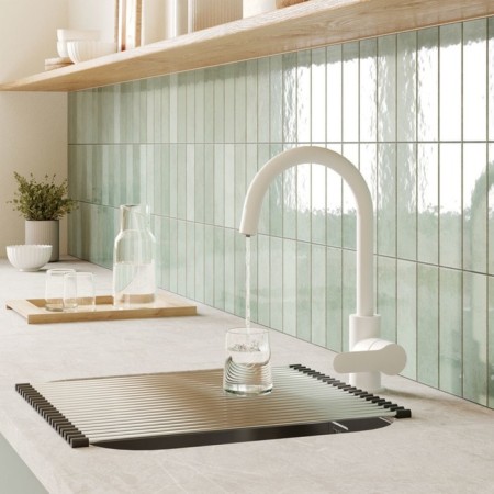 IDDIS Cuba kitchen mixer, with a filtered water channel, white matte-6