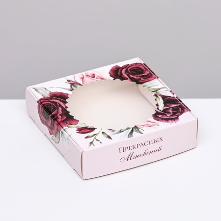Box the team with a window, "roses", 11.5 x 11.5 x 3 cm-1