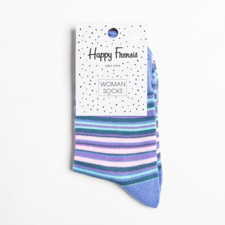 Women's socks, color blue stripes, size 23-25-4