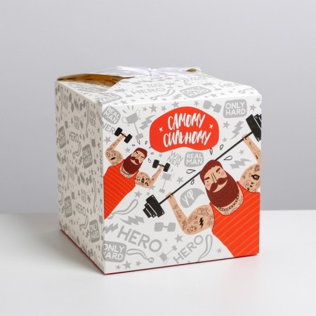 Gift folding box, packaging, “strongest”, 18 x 18 x 18 cm