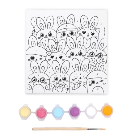 Picture on numbers for children on the stand "Cute Zaychat", 15 x 15 cm-4
