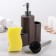A dispenser for a detergent with a stand for the sponge and brushes “minimum”, 350 ml, the color of a light brown