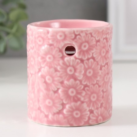 Aroma lamp ceramics "chamomile" pink 6.7x6.7x7.5 cm