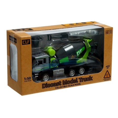 Metal “concrete” truck, inertia, light and sound, mobile parts-7