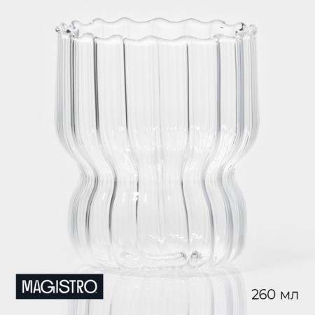 Glass glass Magistro "strip", 260 ml, 7.6 × 9 cm