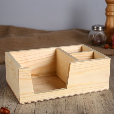 Standing "rectangle" from pine, with 3 compartments, 15 × 23 × 8.5 cm