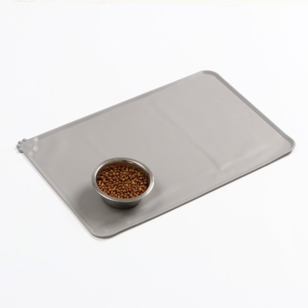 Silicone rug for a bowl, 47 x 30 cm, gray-1