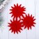 Christmas tree decoration "Astra" (set 3 pcs) 8 cm, red