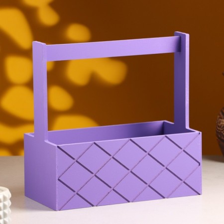 Wooden Kashpo "Hellas Large, Pack", with a pen, 25 × 12.5 × 10 (25) cm violet