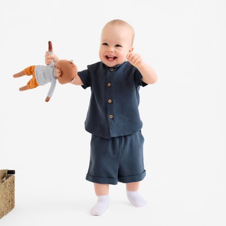 Set for a boy (shirt, shorts) minku dark blue color, height 80-86-3