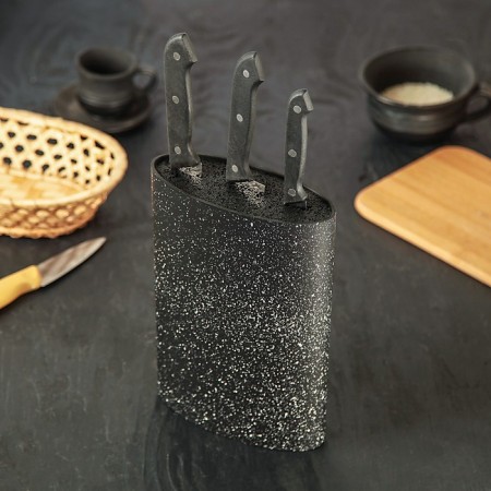 Knives stand with filler "marshmallows", 16 × 7 cm, black color-1