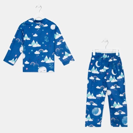 Pajama nursery (shirt, trousers) KAFTAN "Moon" p. 122-128, blue-10