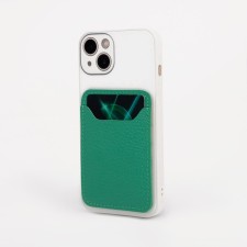 Cartholder on the phone Textura, Fleet skin, green color