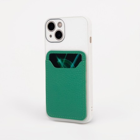 Cartholder on the phone Textura, Fleet skin, green color