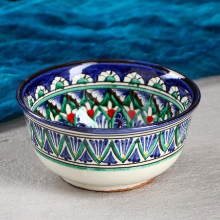 Rishtan ceramics "Patterns" 14.5 cm, small, blue
