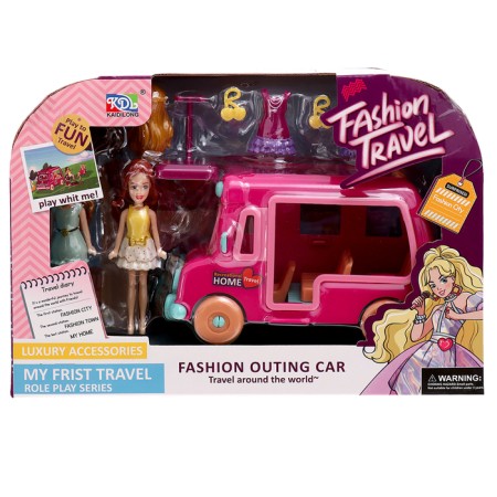 Game set "Fashion Travel": Trailer for travel, accessories, dolls, mix-10