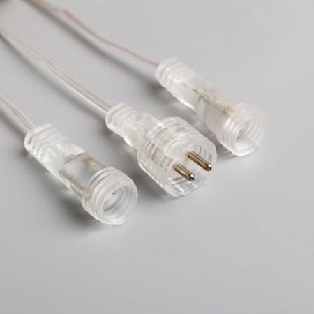Garland "icicles rhyflated" 2.5 × 0.42 m, IP65, transparent thread, 288 LED, white glow with a drain effect, 12 V effect-6