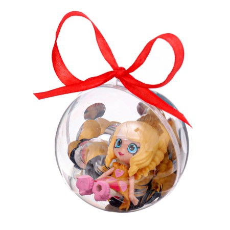 New Year's ball "Surprise toy", on a tape, with a doll-5