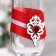 A set of wedding glasses "Prague", handmade, white-red, 6x6x20.5 cm, 2 pcs.