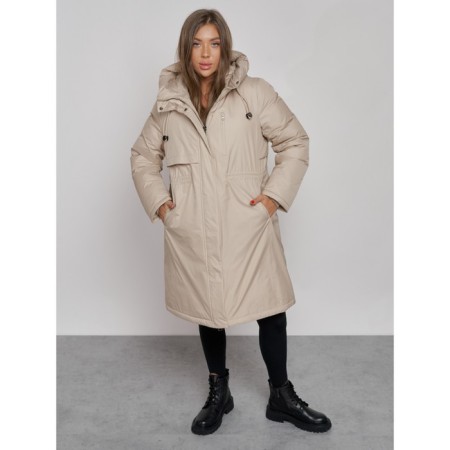 Coat insulated winter female, size 48, beige color-9